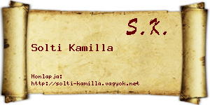 Solti Kamilla névjegykártya